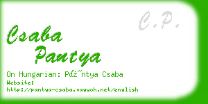 csaba pantya business card